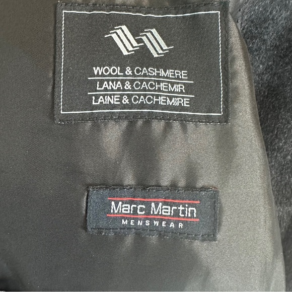 Marc Martin Men's Wool & Cashmere Blend Overcoat Dark Gray Sz 48R - Picture 5 of 6